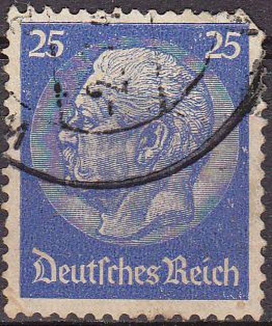 Alemania 1933 Scott 425 Sello º 85 Cumpleaños de Von Hindenburg 25 Michel522 Deutsches Reich Allemagne Duitsland Germania Germany Alemagne Deutschland
